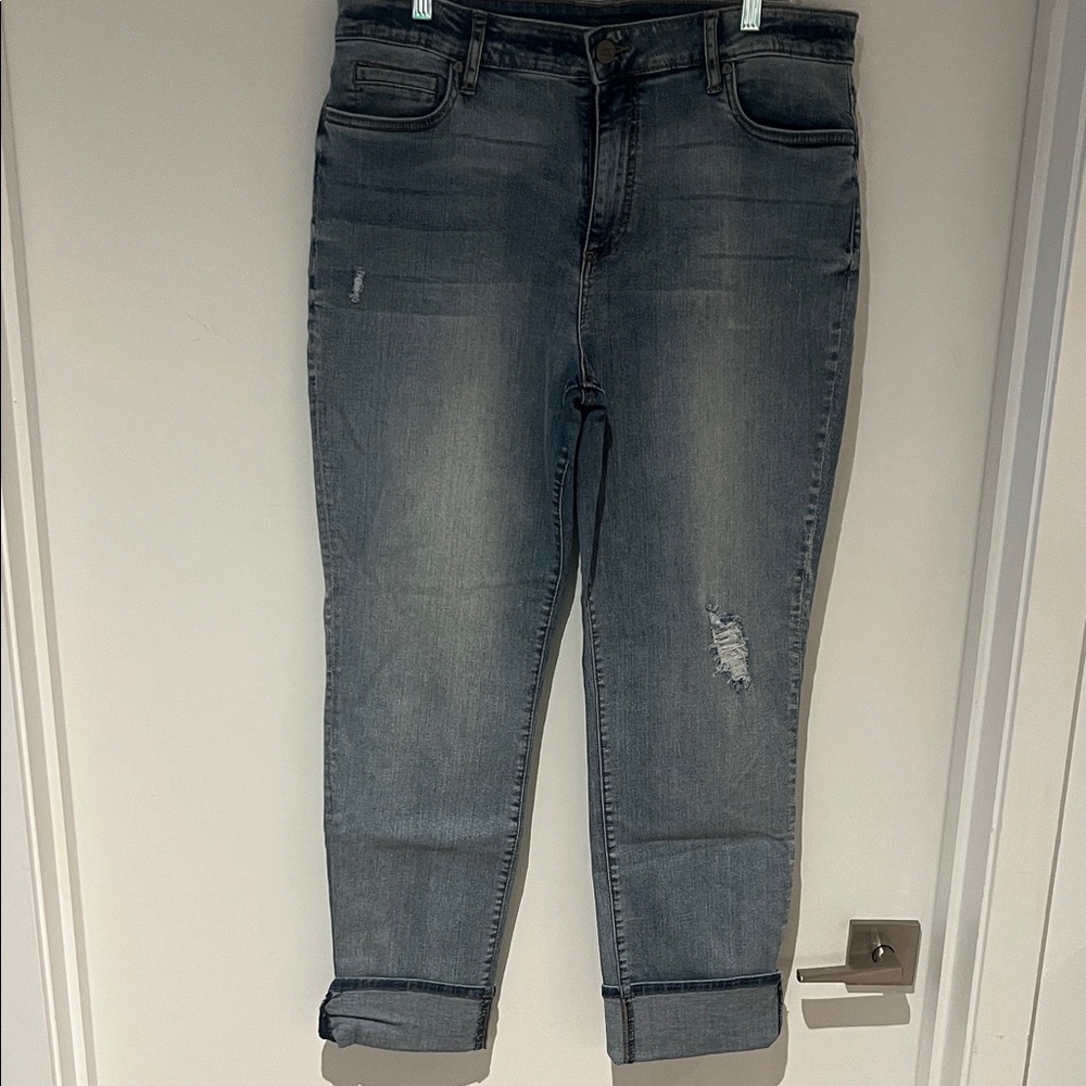 Kut from the Kloth Distressed Light Blue Boyfriend Jeans